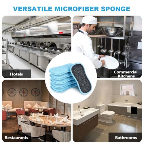 HOMEXCEL Dish Sponge 12 PK, Microfiber Kitchen Sponges for Cleaning, Blue - color: Blue
