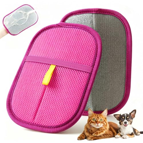 Thickened Pet Hair Removal Glove for Fabric Surfaces, Pink - color: Pink