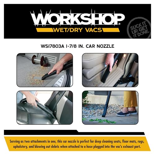WORKSHOP Wet/Dry Vacs WS17803A 1-7/8-in. Car Nozzle Vacuum Attachment - size: 1-7/8"