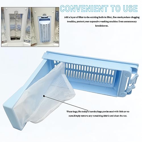2pcs Washing Machine Floating Lint Filter Net,Washing Machine Magic Lint Filter Box(15.5x6.3cm/6.1x2.48"-NO.6)