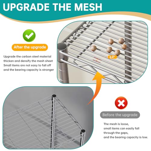 SINGAYE Metal Shelves Wire Shelving Storage Standing Adjustable Shelf Unit - color: Grey, size: 5 Tier 10"Dx16"Wx55"H