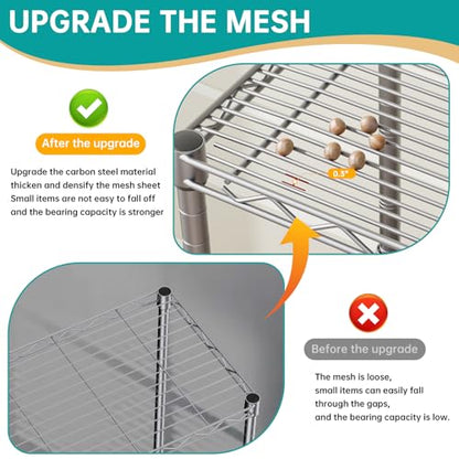 SINGAYE Metal Shelves Wire Shelving Storage Standing Adjustable Shelf Unit - color: Grey, size: 5 Tier 10"Dx16"Wx55"H