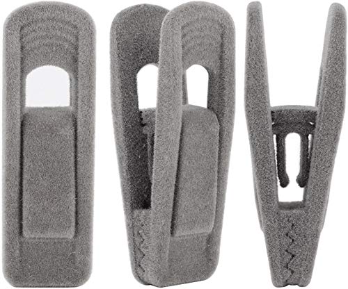 Velvet Hangers Clips 20 Pack, Grey Pants Hangers Velvet Clips - color: Gray, size: 20 Pack