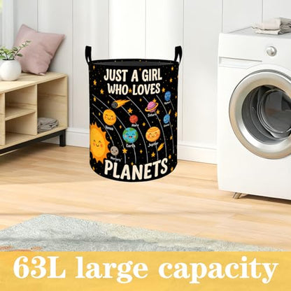 Cute Planet Oxford Cloth Laundry Basket with Handles 19.7"X15.7" - color: Planet