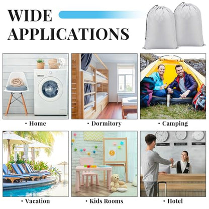 Woanger 12 Pack 28 x 45 Inch Extra Large Laundry Bags Bulk, Silver - color: Silver