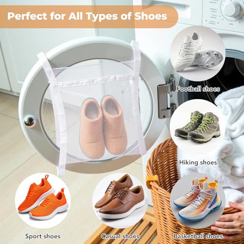 Shoe Dryer Bag, Mingting Large Wash Dry Net Bag 15.7x15.7 Inch for Sneaker Shoes Laundry Dryer Bags with Zipper and Strap for Most Dryers Door,White(1 Pack) - style: 1 Pack Shoe Dryer Bag