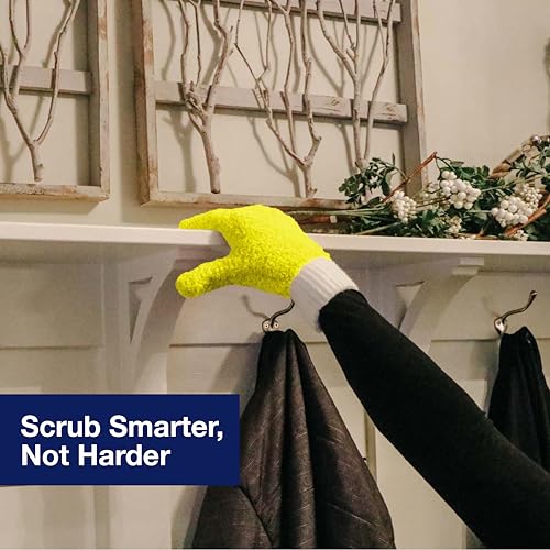Microfiber Dusting Gloves for House Cleaning and Glass Cleaning Mitts - Microfiber Gloves for Plant Dusting, Car Cleaning - Reusable, Washable, No-Scratch, One Size Fits All (Yellow, 2 Pairs)