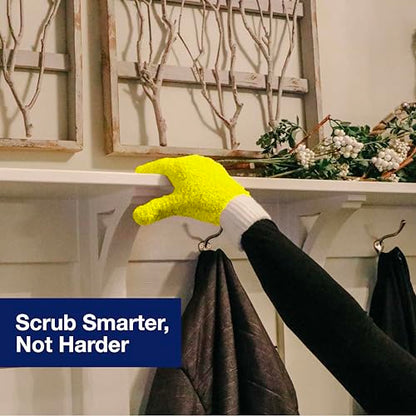 Microfiber Dusting Gloves for House Cleaning and Glass Cleaning Mitts - Microfiber Gloves for Plant Dusting, Car Cleaning - Reusable, Washable, No-Scratch, One Size Fits All (Yellow, 2 Pairs)