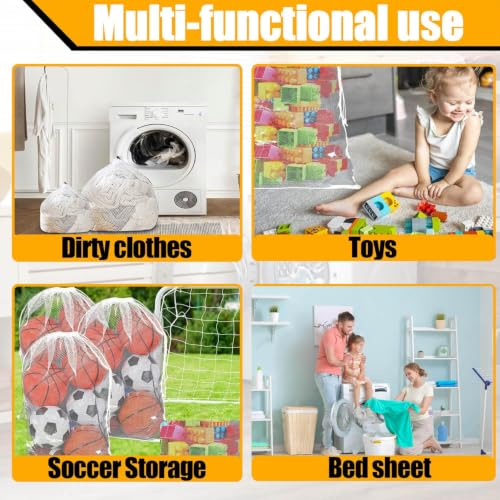 4 pcs Commercial Mesh Laundry Bag - Sturdy Mesh Material with Drawstring Closure. Ideal Machine Washable Laundry Bag for Factories, College, Dorm and Apartment Dwellers(4Set-M,L,XL,XXL) - size: 4pcs-M,L,XL,XXL