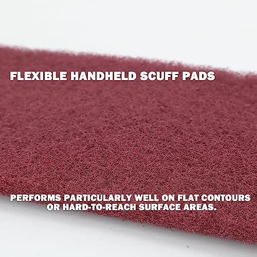 Maroon General Purpose Scuff Pads, Scuffing, Scouring Pad, Sanding, Paint Primer Prep Scratch - Surface Preparation Pad Car Auto Body Woodworking 7447-Premium, 5 Inches*15 Feet - color: Maroon, style: 5 Inches*15 Feet