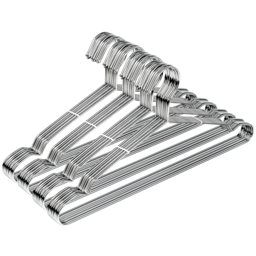 Stainless Steel Hangers, 40 Pack, 16.5 Inch, 15 lb Capacity - size: 40pack