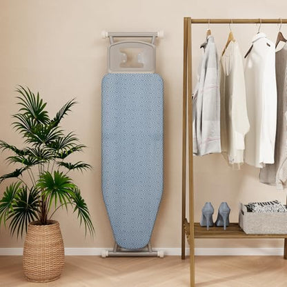 COSTWAY Foldable Ironing Board, 57" x 16.5" Heavy-Duty Ironing Stand w/ 7 Adjustable Heights, Iron Rest, Resistant Fabric, Sturdy Metal Legs, Compact & Space Saver Iron Table for Home, Laundry Room
