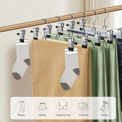 Pants Hangers with Clips, Skirt Hangers,14 Inch 50 Pack, Black - color: Black-50pack, size: 14Inch