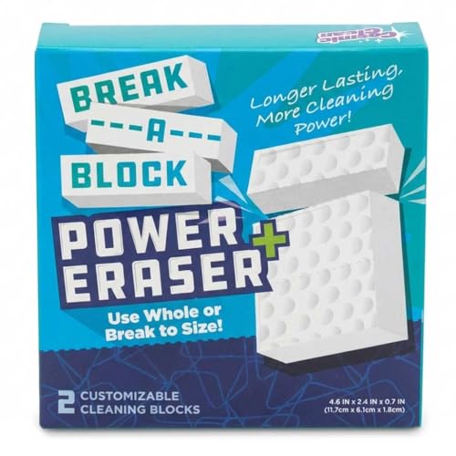 Heavy Duty Melamine Cleaning Sponge (2-Pack) – Multi-Surface Eraser Sponge, Breakable Power Blocks for Tough Stains, Grease & Scuffs, Kitchen, Bathroom, Walls & Deep Cleaning