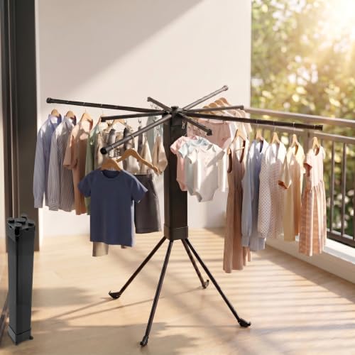 Laundry Drying Rack Collapsible, Foldable Clothes Drying Rack - style: Carbon Steel Four-Legged Stand