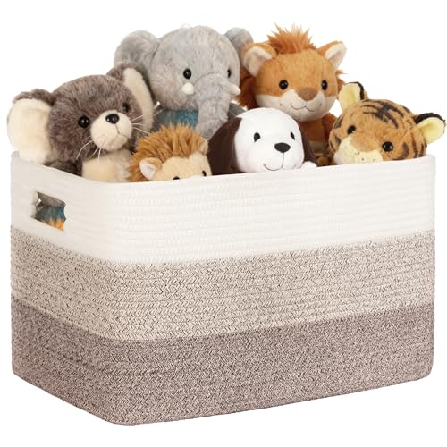 60L Woven Laundry Basket Hamper with Handles, Gradient Brown - color: Gradient Brown, size: 60L