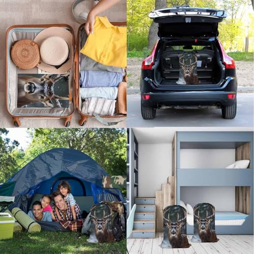 Swono Noble Deer Laundry Bags for Travel, College, Camping and Gym Winter Snow Jungle Animal Portrait Antler Horn 28" x 40", Polyester - color: Noble Deer