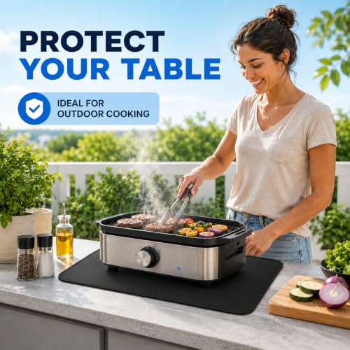 Heat Resistant Grill Mat for Countertop, 2 Pack Waterproof BBQ Mat for Table and Countertop Protection,16x24inch Grill pad, Fits Blackstone, Ninja, Gas Grills - size: 16*24inch-2pack