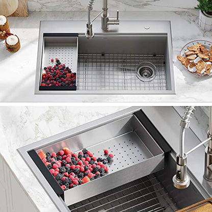 KRAUS Stainless Steel 16.75 in Workstation Sink Colander CS-6 - color: Stainless Steel, style: Colander