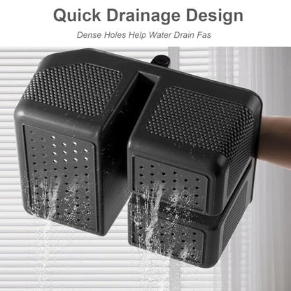 Plastic Shower Caddy Portable Shower Basket with Bamboo Handle, Dark Gray - color: Dark Gray
