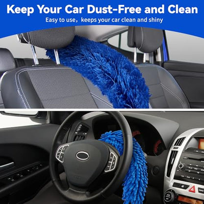 6-in-1 Duster with Extension Pole, 100" Long Reach Cleaning Kit for Home - size: 6 in 1