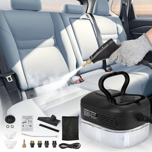 BEAMNOVA High Pressure Steamer for Auto Detailing, 1.2L Car Steam Cleaner - color: Black