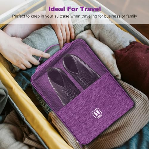 Shoe Bags for Travel,Holds 3 Pairs of Shoes,for Travel&Daily Use - color: Purple