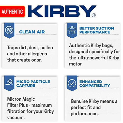 Kirby Micron Magic HEPA Filter Bags 6-Pack, Part #204811 | Genuine Kirby OEM | Fits F-Style & Twist-Style Kirby Vacuums (Avalir, Sentria, G Series) - size: 1