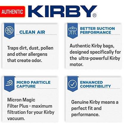 Kirby Micron Magic HEPA Filter Bags 6-Pack, Part #204811 | Genuine Kirby OEM | Fits F-Style & Twist-Style Kirby Vacuums (Avalir, Sentria, G Series) - size: 1