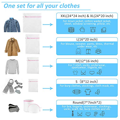 GOGOODA Mesh Laundry Bags for Delicates Durable Protective Wash Bags - size: 1XXL, 1XL,1L,1M,1S,2 bra bags