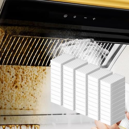 Magic Sponge Eraser, 50 Pack Compressed Heavy Duty Cleaning Sponge with Double Density Friction Points for Stubborn Stains on Dish Kitchen Floor Bathroom(50, 3.9 * 2.4 * 0.8”)
