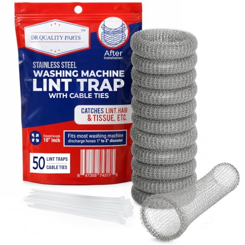 Washing Machine Lint Trap Stainless Steel 50-Pack - style: Pack of 50