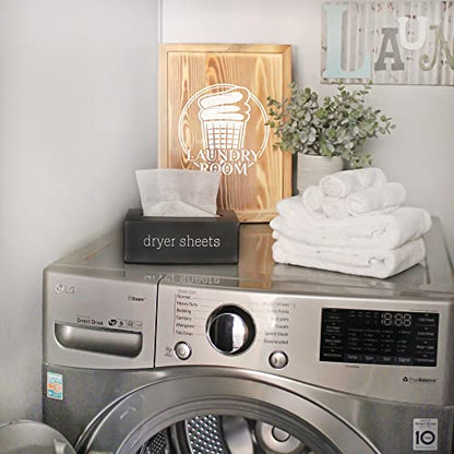 AuldHome Design Farmhouse Dryer Sheet Dispenser (Black); Countertop Enamelware Fabric Softener Sheet Holder for Laundry Room - color: Black