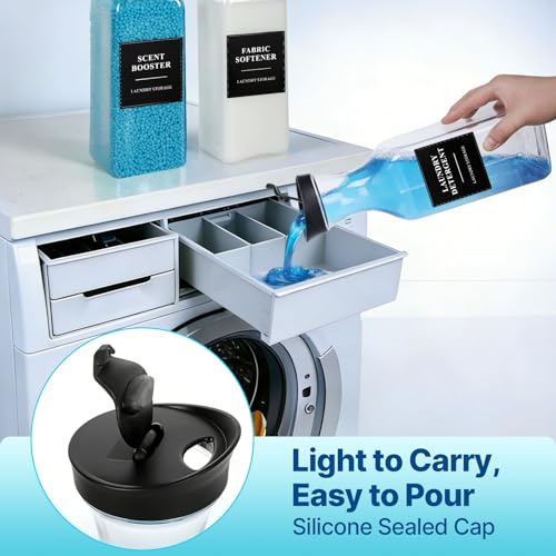 3 Pack Laundry Detergent Dispenser for Soap Softener, 54oz Plastic H12.2‘’ - size: 3 Pack
