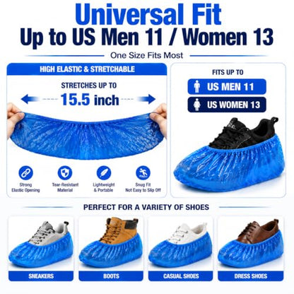 130 Pack Disposable Shoe Covers Waterproof Non Slip – Plastic Shoe Booties for Indoors, Universal Fit Shoe Covers for Home Guests, Real Estate Open House, Cleaning & Floor Protection - size: 130 Pack