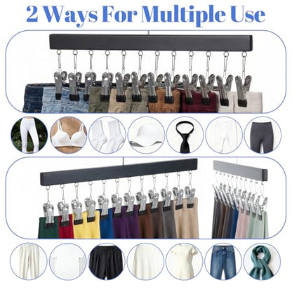 4 Pack Legging Organizer for Closet Pants Hangers with 12 Clips