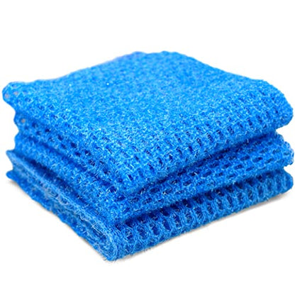 Non Scratch Dish Scrubbers for Cleaning Dishes (3PK) - Reusable Kitchen Sponge - Replace Dish Sponges for Washing Dishes - Best Household Scrubbing Pad & Alternative Dishwashing Scrub Pads Supplies - color: Blue 3 Pk
