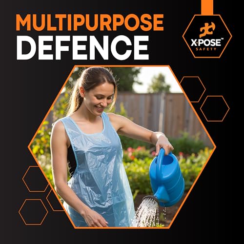 Xpose Safety 2000 Pack Blue Plastic Disposable Bulk Aprons, Individually Wrapped Waterproof Polyethylene Aprons for Cooking, Food Service & Cleaning, 1 Mil, 24" x 48" - color: Blue