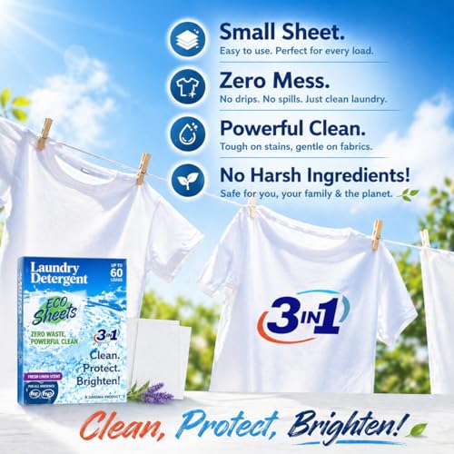 Wool Dryer Balls XL 6-Pack – Organic Wool Dryer Balls for Laundry Reusable, Natural Fabric Softener, Reduces Drying Time, Static, Wrinkles & Clumping (Laundry Eco Sheets (Fresh Linen Scent) - 3 Packs) - color: Laundry Eco Sheets (Fresh Linen Scent) - 3 Pa