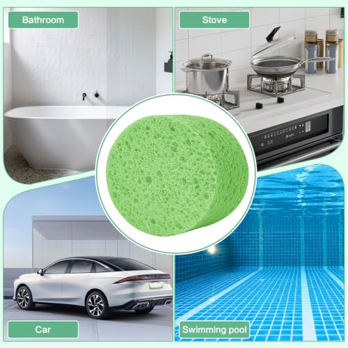 7-Pack Large Sponge, Kitchen Sponges, Handy Sponges, Cellulose Sponges, Dish Washing Sponge, Natural Sponge, Car Washing Sponge, Eco Friendly Sponge (Round, 4" X 4" X 2"), Mixed - color: B-mixed 7 Pack