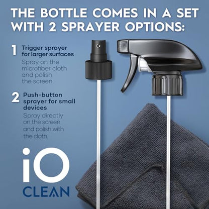Screen Cleaner Spray (16oz - 473ml) – Large Cleaning Kit - size: 16 Fl Oz + 3 Cloths