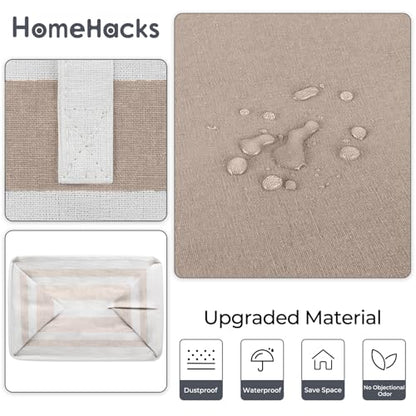 HomeHacks 2 Pack Large Laundry Baskets, Laundry Hampers Bags (Khaki 75Lx2) - color: Brown, size: 75L