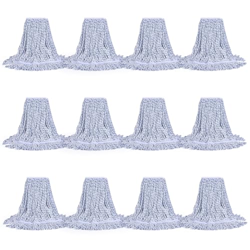 Matthew Cleaning Rayon Finish Mop Head Replacement, Commercial Mops for Floor Cleaning and Finishing, 4-Ply Premium Synthetic Yarn for Optimal Absorbency and Release, 16 oz Medium, Case Pack 12 Pcs - size: Case Pack-Medium