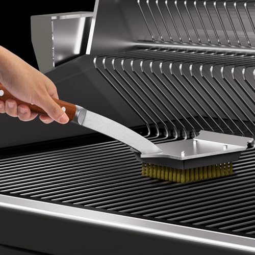 ENLOY Copper Wire Grill Brush Replacement Head, Grill Cleaning Bristle Brush with 4 Screws, BBQ Cleaning Replacement Brush Head for Gas, Porcelain, Ceramic, Cast Iron, Stainless Steel Grills and More - color: Grill Brush Head