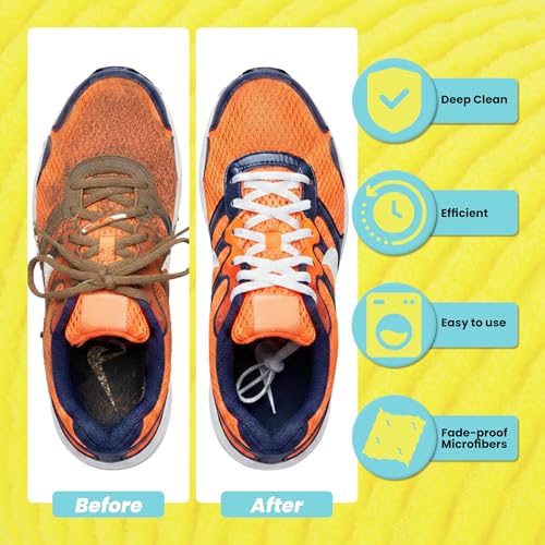 Shoe Washing Bag for Washer and Dryer, Sneaker Cleaning Kit for Washing Machine, Reusable Mesh Laundry Bag for Shoes with Premium Zipper, 360° Deep Clean | Pack of 2 - color: Yellow Shoe washing Bag
