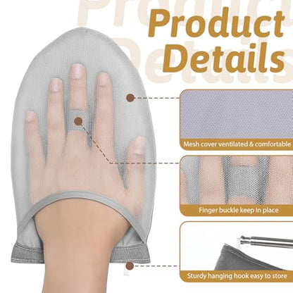Garment Steamer Ironing Gloves, Portable Clothing Steam Engine Gloves Anti Steam & Heat Resistant Garment Steamer Mitt Travel Handheld Ironing Board Accessories with Finger Loop for Steaming Clothes