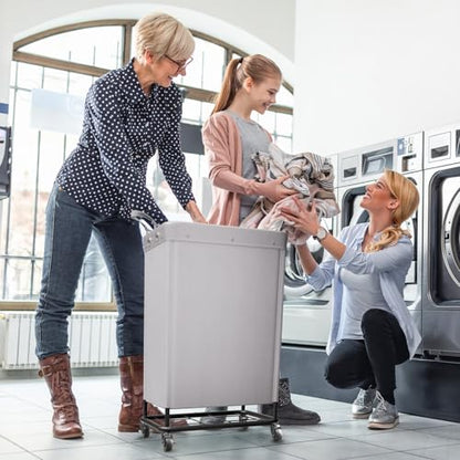 Lifewit 165L Heavy Duty Laundry Basket with Wheels and Handles, Sliver Gray - color: Sliver Gray, size: 165L