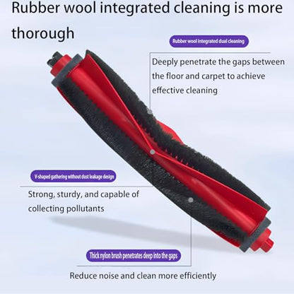 30Packs Accessories Kit Compatible with Roborock Q10V/Q10 PF/Q10 V+/ Q10 P+/Q10 VF/VF+/P/PF+ Robot Vacuum Cleaner, Include 2 Main Brush,6 Mop Clothes,6 Hepa Filters,6 Side Brush,8 Dust Bag,2 Tool