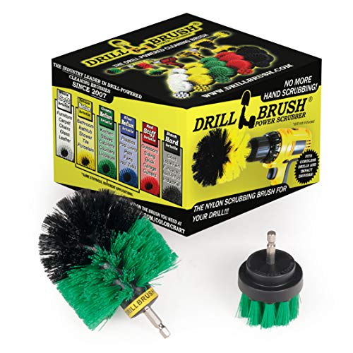 2 Piece Green Medium Stiffness Drill Rotary Cleaning Drillbrushes - color: Green