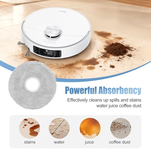 6Pcs P10 Pro/ P50 Pro Mop Pads Replacement for Mova V50 Ultra/P50 Pro Ultra/P10 Ultra/P10 Pro Ultra Robot Vacuum Cleaner - Washable Microfiber Reusable Mopping Cloths